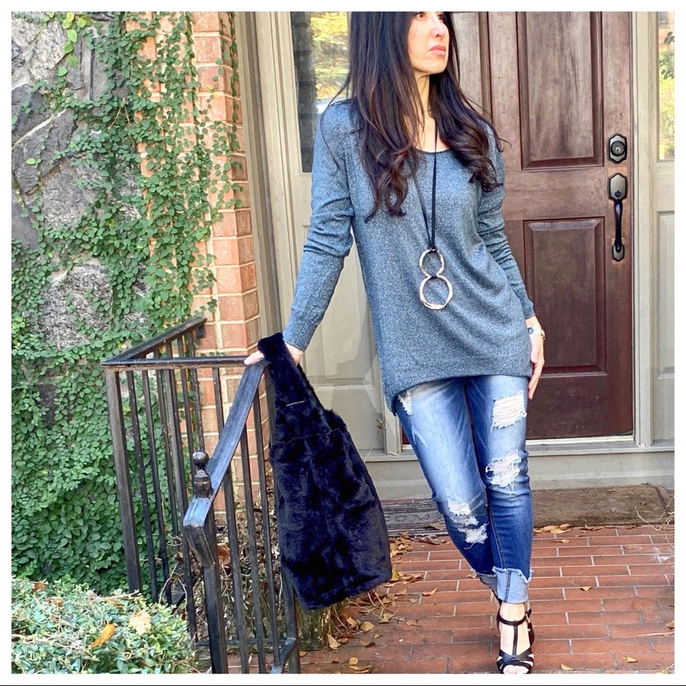 ✨LAST ONE✨PARIS✨Grey chic sparkly Gorgeous sweater - Picture 4 of 8